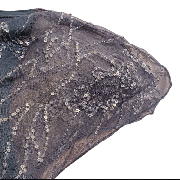 Polo Ralph Lauren Tulle Beaded Sequin Mock Wrap Midi Skirt - Picture 3 of 10